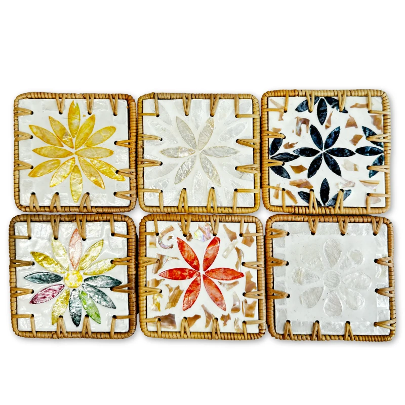 Handmade Rattan Coaster Set of 6